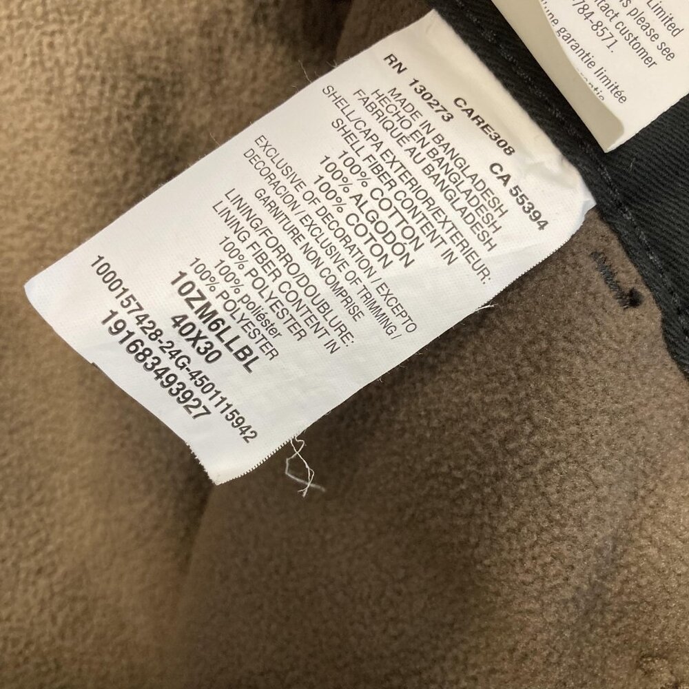 NWT Wrangler Fleece Lined Cargo Pants Mens 40x30 Black Winter Pockets 10ZM6LLBL - Picture 13 of 14